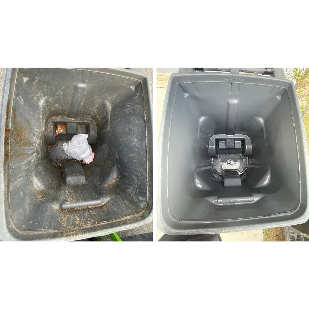 Garbage bin pressure washed clean by The Bin Boy