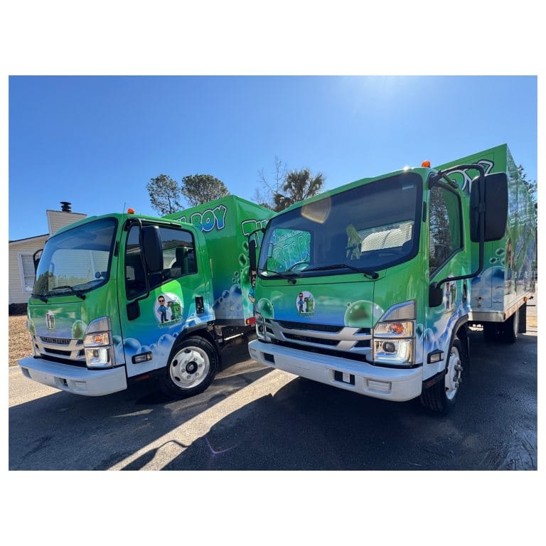 The Bin Boy bin cleaning service truck in Charleston SC